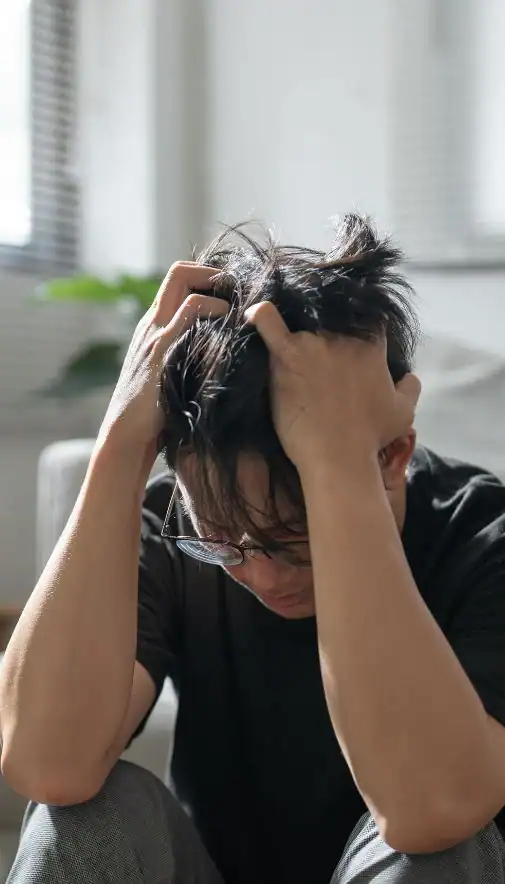 Image of upset man because of erectile dysfunction symptoms Oxford