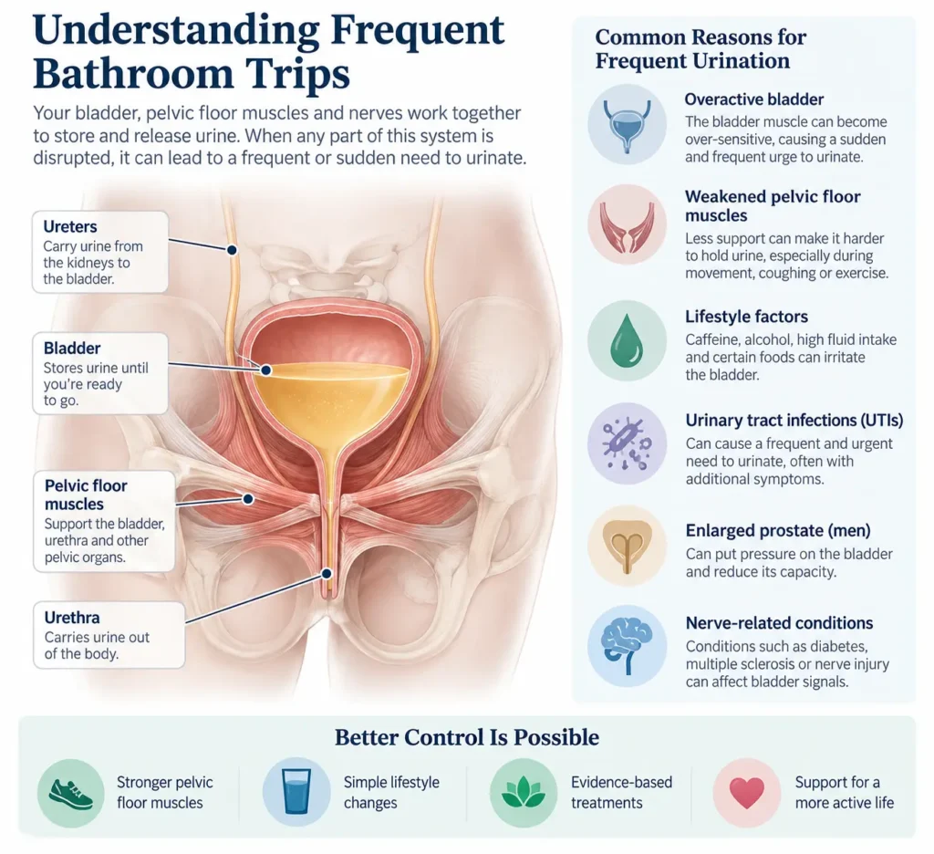 urinary incontinence symptoms and treatment options guide detailed infographics by incontinence direct Oxford