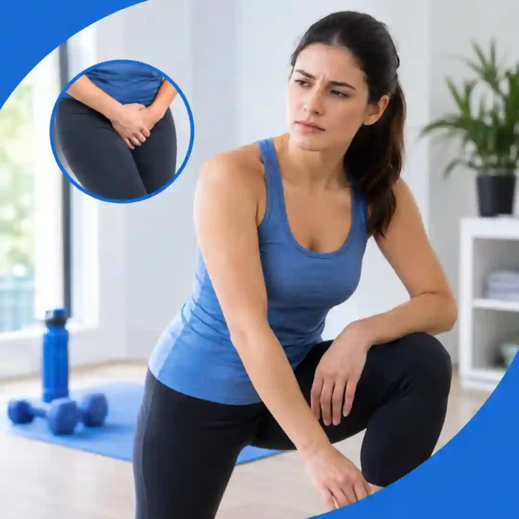 Pelvic-floor exercise Oxford guidance for urinary leakage, focusing on correct muscle technique, relaxed breathing, muscle relaxation and seeking professional advice if symptoms worsen.